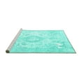 thumbnail image 2 of Ahgly Company Machine Washable Indoor Rectangle Persian Turquoise Blue Traditional Area Rugs, 2' x 4', 2 of 4