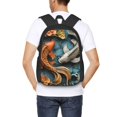 thumbnail image 4 of Fotbe Colorful Koi Fish Art Mochila para Hombre y Mujer - Tela Oxford 600D Resistente - Mochila Impermeable de Gran Capacidad para Escuela, Viajes y Senderismo, 4 of 6