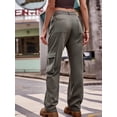 thumbnail image 5 of Womens Wide Leg Cargo Jeans with Pockets High Rise Casual Durable Everyday Pants Trendy Fashion Comfortable Fit, 5 of 10