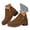 Brown, variant on VintGreene Low Heel Short Booties Suede Casual Side Zipper Shoes Outdoor Walking Ankle Boots Non Slip on Hiking Sneaker Green Size 7