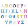 thumbnail image 1 of 26pcs Rhinestones Letters Alloy Letters Charm Beads for Wristband Bracelets, 1 of 8