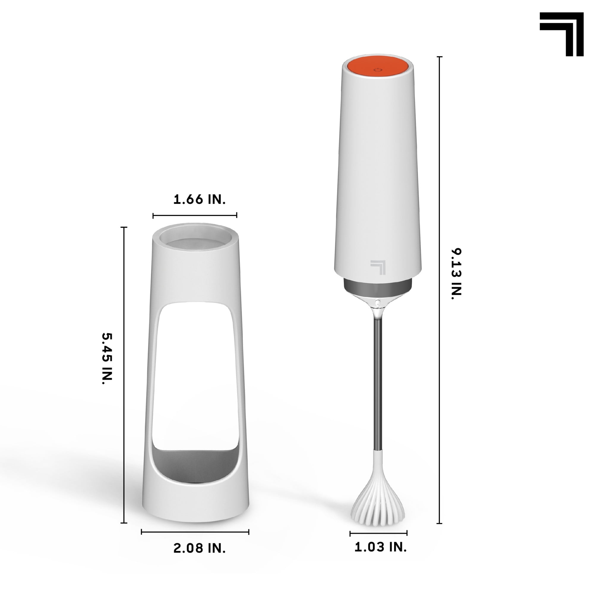 Sharper Image® Electric Milk Frother for Dense and Long-Lasting Foam Creation, White