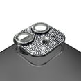 thumbnail image 3 of For Apple iPhone 15 Plus (6.7") Camera Lens Full Tempered Glass With Diamond Bling Glitter Rhinestone Lens Protective Cover ,Xpm Phone Case [ Black ], 3 of 6