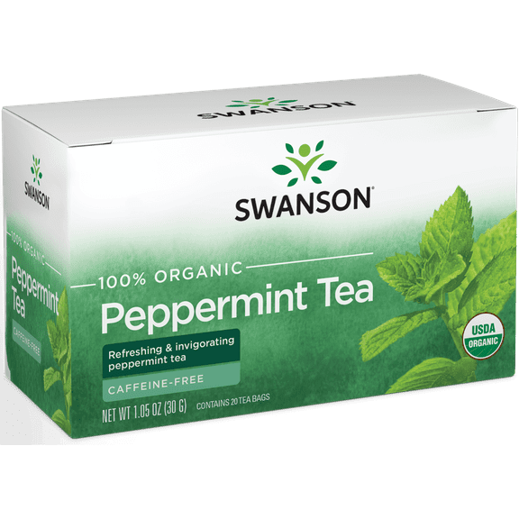 Swanson 100% Certified Organic Peppermint Tea 20 Bag(S)