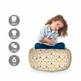 thumbnail image 2 of Ethnic Storage Toy Bag Chair, Traditional Portuguese Mosaic Art Azulejo Tiles in Moroccan Effects, Stuffed Animal Organizer Washable Bag, Small Size, Apricot and Charcoal Grey, by Ambesonne, 2 of 3