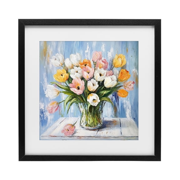 Stupell Industries Rustic Lodge Her Cottage Garden Tulips Black Framed Print Under Glass, 13 x 13, by Tina LeCour