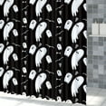 thumbnail image 4 of SUNOLIFE Halloween Ghost Shower Curtain Black Skull Waterproof Fabric Bathroom Curtain 72x78 in, 4 of 4