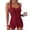 AP16_Wine, variant on IYYVV Women Tummy Control One Piece Swimsuits with Shorts Boyleg Retro Bathing Suit Halter Swimwear Blue S