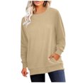 thumbnail image 3 of Horkkom Fleece Sweatshirts for Women Casual Pullover Crewneck Sweatshirts Winter Loose Sweatshirts with Pocket L, 3 of 8