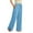 Blue, variant on ZZwxWA Linen Pants for Girls Kids High Waisted Wide Leg Capri Elastic Waist Casual Beach Flowy Cropped Summer Capris Pants up to 45% Off