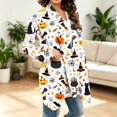 thumbnail image 4 of IYYVV Halloween Cardigan Pumpkin Goast Witch Halloween Sweaters for Women Long Sleeve Oversized Cardigan 2026 Light Gray S, 4 of 7