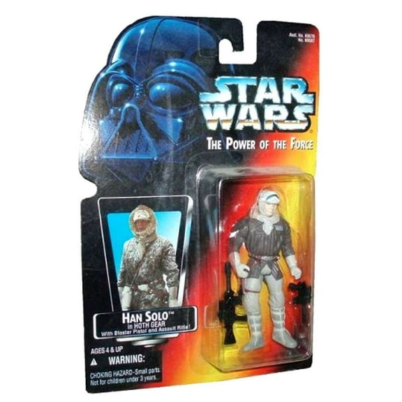 star wars, the power of the force red card, han solo in hoth gear action figure, 3.75 inches