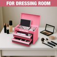 thumbnail image 2 of WORKPRO Mini Tool Box with 2 Drawers and Top Storage, Upgraded Version with Ball Bearing Slides, Small Metal Tool Chest with PVC Liners and PP Feet Pads, Pink, 2 of 8