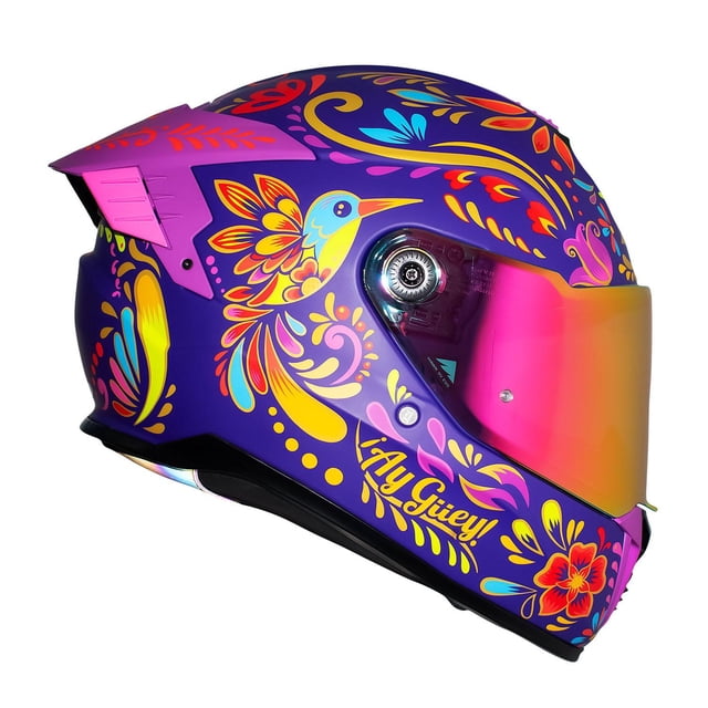 Casco Moto Rosa Morado Axxis Colinada Talla M ¡Ay Güey!
