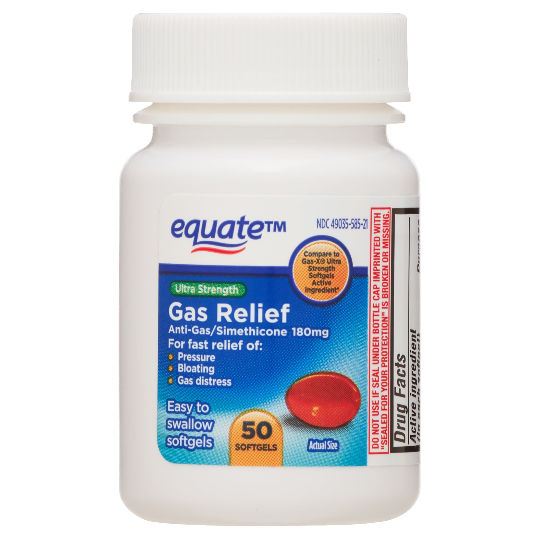 Equate Maximum Strength Gas Relief Softgels, 250 Mg, 60 Count lupon