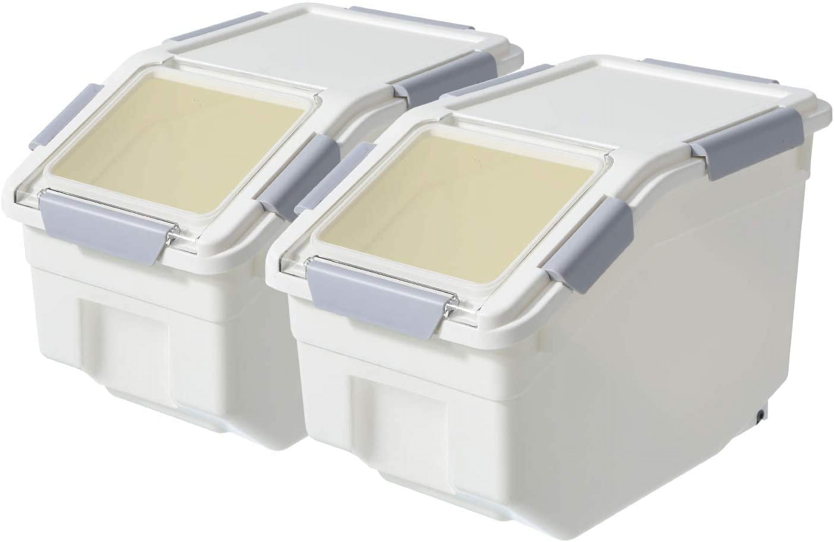 2 Pack Airtight Flour Storage Container With Scoop,Dry Food, Sugar, Baking Supplies,Rice Container Set -BPA Free- Pet Food Storage Container,Dog Cat Birds Food Bin(50LB)