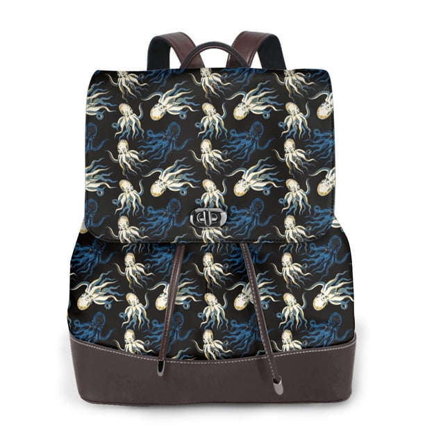 Balery Octopus 1 Mochila de Cuero para Mujeres, Gran Capacidad, Bolsa de Viaje Multifuncional, Mochila de Cuero y Bolsa de Hombro para Mujeres