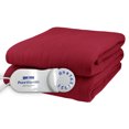 thumbnail image 1 of Pure Warmth Comfort Knit Fleece Electric Heated Warming Throw Blanket Brick Red, 1 of 4