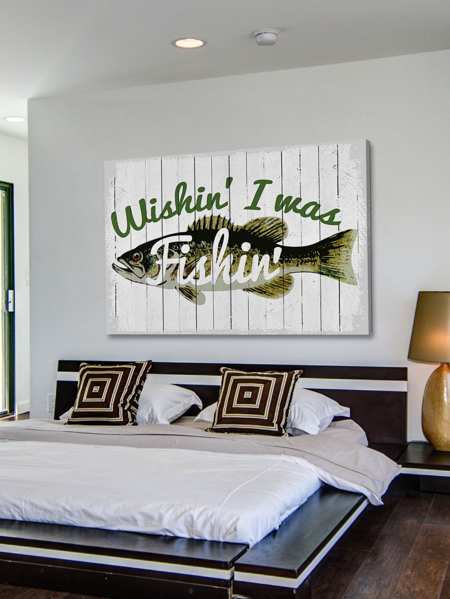 Marmont Hill Wishin I Was Fishin by Saturday Evening Post Painting Print on Canvas
