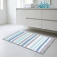 thumbnail image 4 of Unique Bargains Absorbent Striped Non Slip Quick Dry Washable Bath Mats Blue 30"x17", 4 of 5