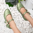 thumbnail image 5 of Girls Dress Shoes Low Heel Princess Flats Mary Jane Flower Wedding Party Glitter Shoes for Kids Toddler, 5 of 9