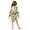 thumbnail image 7 of FORMRS Niños Bathrobe Unisex Hooded Robe Soft Plush Pajamas Sleepwear, Size 10-12T, Green Floral Tomatoes, 7 of 7