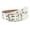 White, variant on Women's Punk Style Star Rivet Double Buckle Belt Wide PU Leather Waist Strap for Jeans & Streetwear Black One Size
