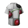 thumbnail image 6 of Lsque Cherries laid print Men's Cuban Collar Short Sleeve Shirt Summer Beachwear Casual Button Down Fashionable Vacation Leisure Shirt-XX-Large, 6 of 7