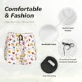 thumbnail image 4 of Bixox Women's Cartoon Birds & Flowers pattern 2 in 1 Running Shorts - Lightweight Athletic Workout Gym Yoga Shorts Liner with Pockets - Small, 4 of 7
