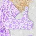 thumbnail image 5 of CAUYDY Children Girls Swimsuit Sets Little Girls Bathing Suit Tankini Girls' Swimwear Summer Beach 4T 5T 6T 7T 8T 9T Kid Girls Bikini 2Pcs Set with Cover Ups (Sizes 7-8 Years,F02-Purple), 5 of 6