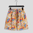 thumbnail image 2 of Zszcpp Men Work Shorts Leaf Print Couple Straight Holiday Five Minute Quick Drying Baggy Trousers Casual Trouser, 2 of 3