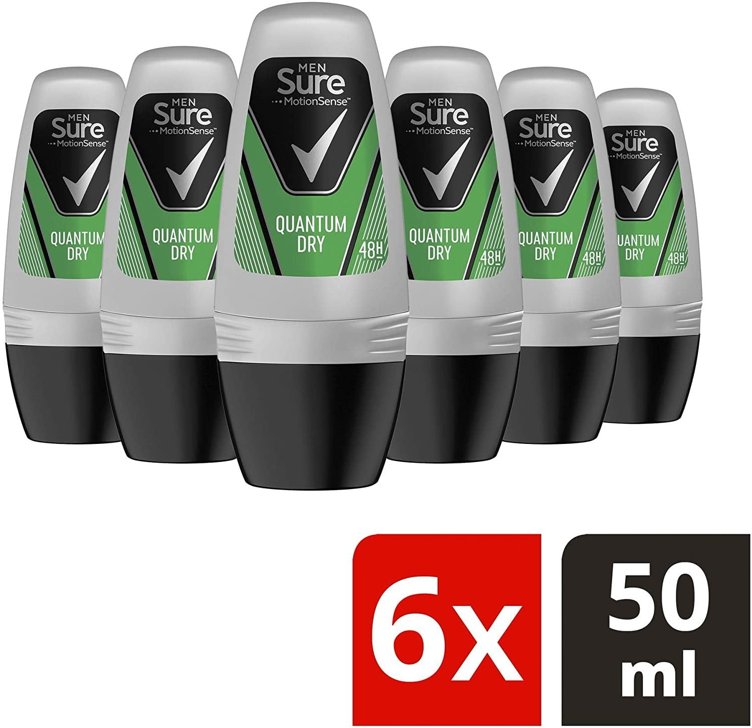 Sure Men Quantum Roll-On Anti-Perspirant Deodorant 50 ml - Pack of 6