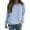 Light Blue, variant on Womens Tops Fall Casual Striped Printed Long Sleeved Sweatshirt Round Neck Tops Light Blue 2XL