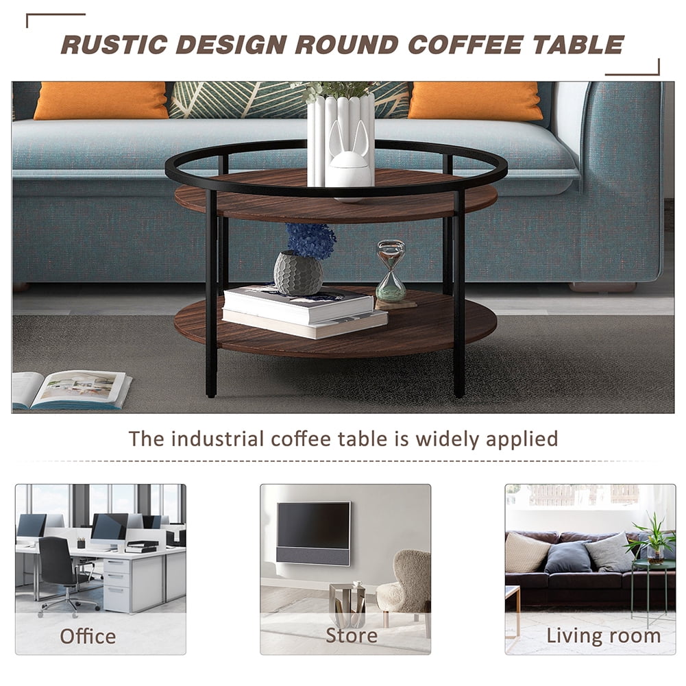 Private Jungle Modern Coffee Table with Storage for Living Room, Including Toptable & Sturdy Wood/Metal Base, Round w/Sink Top,Brown Private Jungle Modern Coffee Table with Storage for Living Room, Including Toptable & Sturdy Wood/Metal Base, Round w/Sink Top,Brown