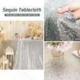 thumbnail image 5 of Sequin Tablecloth, 90x132 Rectangle Sequin Tablecloth for Party Cake Dessert Table Exhibition Events,Silver, 5 of 6