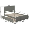 thumbnail image 7 of AFI Madison Queen Platform Bed with Wood Headboard Footboard & Twin XL Trundle, Grey, 7 of 7