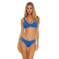 thumbnail image 2 of BECCA Women's Blue Tie Dye Stretch Fixed Cups Lined Reversible Tie Over The Rainbow Bralette Swimsuit Top S, 2 of 4