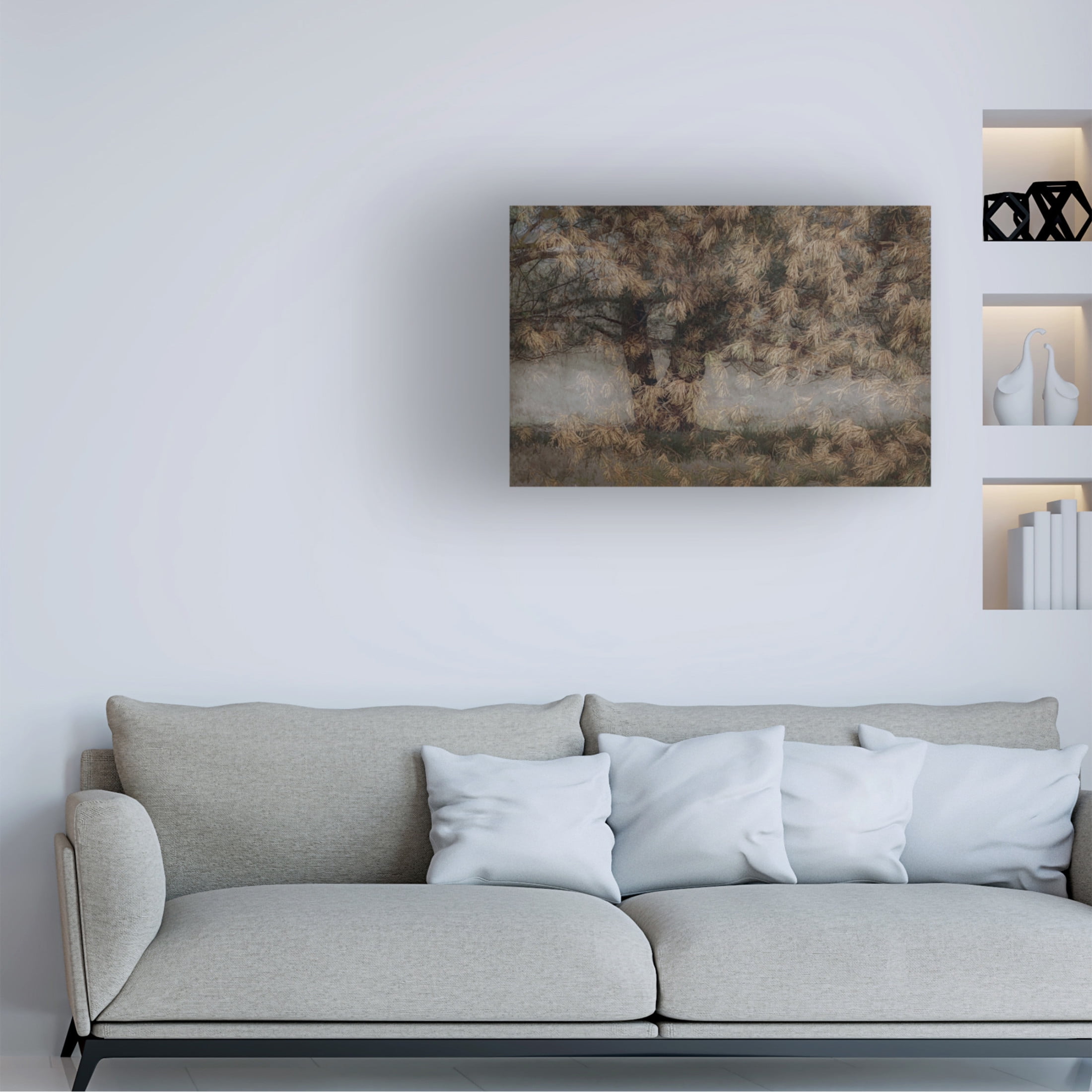 Canvas Wall Art - Greetje Van Son 'Pine Tree' Wall Art for Living Room, Bedroom, or Office Décor by Trademark Fine Art - 24 x 16 Inches