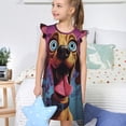 thumbnail image 4 of Balery Cartoon Big-Eyed Dog Camisón de princesa para niñas, pijama de algodón con mangas abullonadas, suave y bonito.-XX-Large, 4 of 6