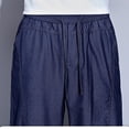 thumbnail image 4 of Mifsaly Men Lightweight Denim Style Pants Elastic Waist Drawstring Wide Leg Casual Summer Trousers Soft Breathable Loose Fit Lounge Pant with Pockets 2026 L, 4 of 9
