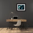 thumbnail image 3 of Villa, Milli 24x19 Black Ornate Wood Framed with Double Matting Museum Art Print Titled - Teal Hanging Leaves, 3 of 4