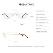 OCCI CHIARI Lightweight Blue Light Blocking Reading Glasses 1.5 for Mens Designer Reader with Comfortable Titanium Frameless, Acrylic Lens(Gold, 1.50)