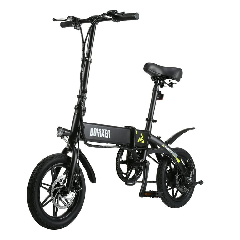 DOHIKER Folding Electric Bike Collapsible Moped Bicycle With LED Headlight Durable Tire Three Riding Modes USB Port