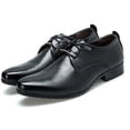 thumbnail image 6 of Xfvqtps Mens Dress Shoes British Style Simplicity Pointy Toe Lace up Soft Sole Breathable Comfortable Fashion Classic Formal Business Casual Leather Shoes Black, 6 of 9