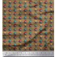 thumbnail image 1 of Soimoi Rayon Fabric Crossbone & Skull Halloween Print Fabric by The Yard 56 Inch Wide, 1 of 3