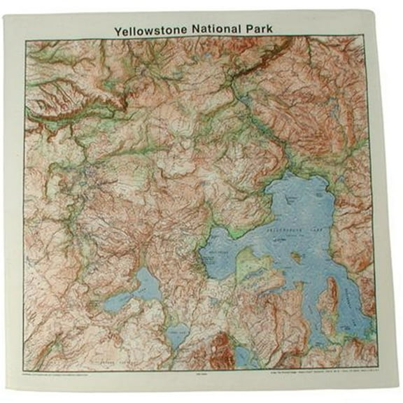Printed Image Yellowstone NP Topo Bandanna (2nd)