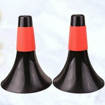 LULULION 2Pcs Black Horn Cones with Flat Base for Windproof Football Obstacle and Training Use