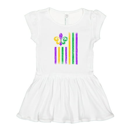

Inktastic Mardi Gras Flag 2 Gift Toddler Girl Dress