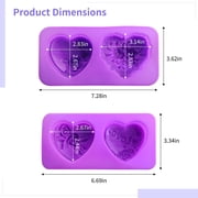 2 Pack Heart Shaped Soap Molds with Rose Design – Silicone Love Pattern Molds for Soap Making, Bath Bombs, DIY Crafts, Valentine's Day Gift Supplies