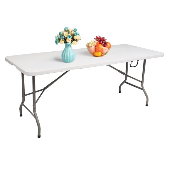Portable Folding Banquet Table, Heavy Duty Indoor and Outdoor Utility Table for Parties, Camping and Backyard Events